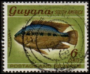 Guyana 43 - Used - 6c Two-spotted Cichlid (1968)