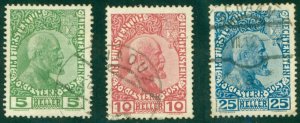 LIECHTENSTEIN 1-3 USED (RL) 5169 CV $90.00 BIN $23.00