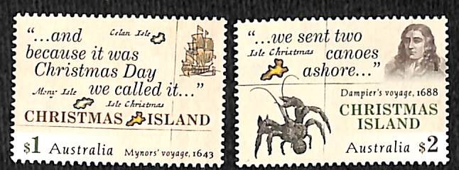 Christmas Islands 2017, Early travellers 2v, MNH