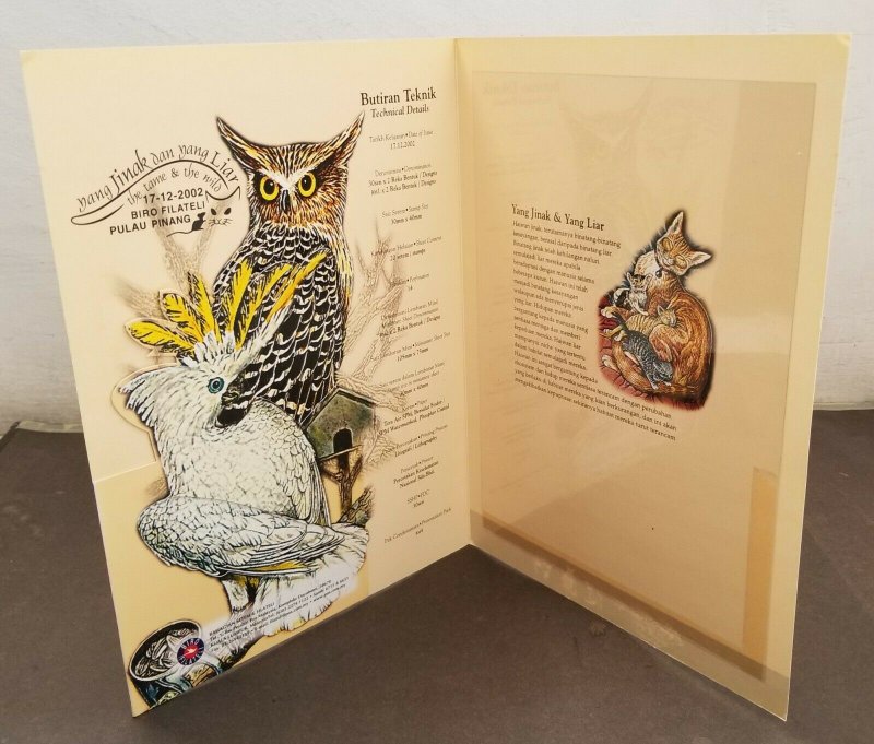 Malaysia Tame And The Wild 2002 Owl Cat Leopard Bird Rabbit (folder) *limited