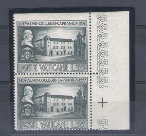 1957 VATICAN - n . 225a Capranica 35 Lire slate not perforated at the top paire