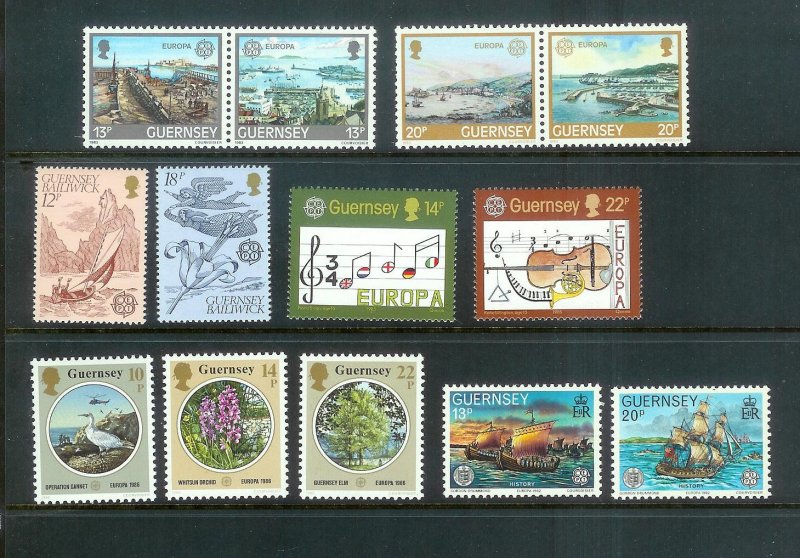 GUERNSEY Europa (58) All Mint Unused Stamps Most Lightly Hinged