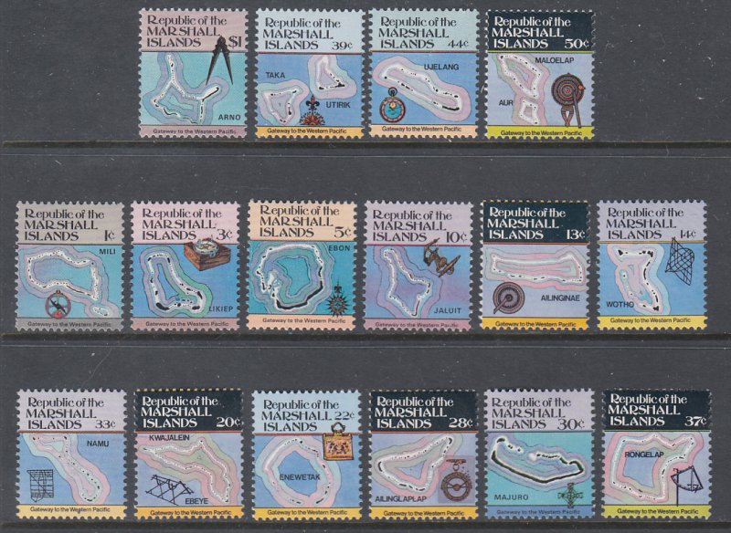 Marshall Islands 35-49A Maps MNH VF