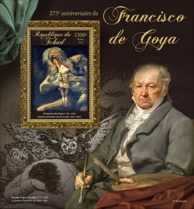 CHAD - 2021 - Francisco Goya - Perf Souv Sheet - Mint Never Hinged