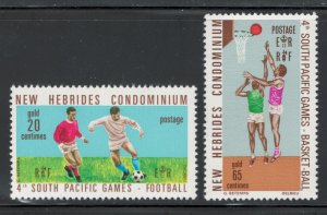 British New Hebrides 1971 4th South Pacific Games Scott # 146 - 147 MH