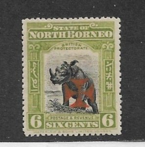 NORTH BORNEO 1916 6c SG 194a PERF 14½ - 15 MINT HINGED Cat £250