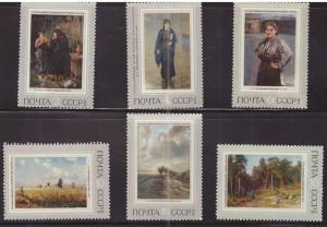 Russia Scott 3896-3901 MNH** 1970 Art stamp set