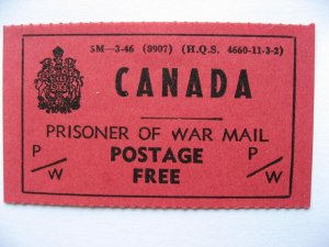 Canada WWII prisoner of war free frank Ut PWF6 MH