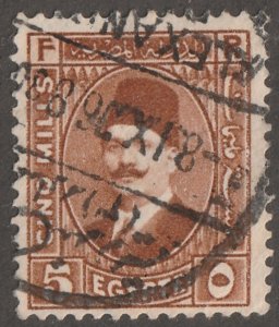 Egypt stamp, Scott#135, used, hinged,  5, brown, #135