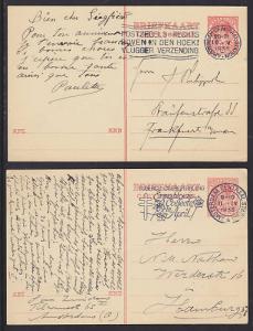 Netherlands H&G 183 used 1935 7½c Postal Cards (2)
