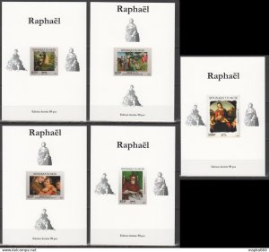 Lx403 Imperf 2015 Niger Art Paintings Raphael Uv Cardboard 5Bl Mnh