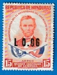 HONDURAS SCOTT#C295 1959 ABRAHAM LINCOLN - MH