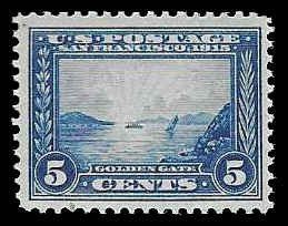 PCBstamps   US # 399 5c Golden Gate, dark blue, MNH, (1)