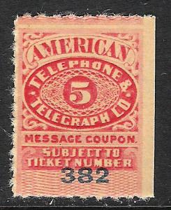 5 cent - American Telephone and Telegraph - 1906 - mint NG