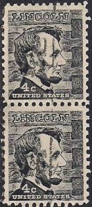 1282 4 cent Abraham Lincoln Pair VF used