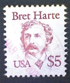 United States, Scott#2196, used(o), 1987, Bret Harte, $5, copper red