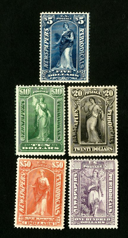 US Stamps # PR121-5 F-VF+ OG H Scott Value $267.00