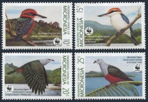 Micronesia 106-109,MNH.Michel 174-177. WWF 1990.Micronesian kingfishers,pigeons.