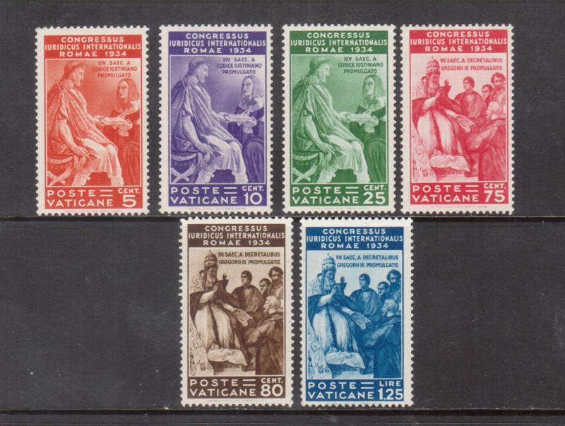 Vatican City #41 - #46 Very Fine Never Hinged Scarce Set **With Certificate**