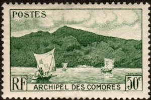 Comoro Islands 31 - Mint-H - 50c Anjouan Bay (1950)