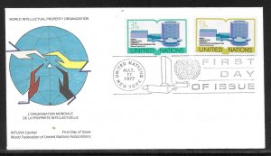 United Nations NY 281-282 WIPO WFUNA Cachet FDC First Day Cover