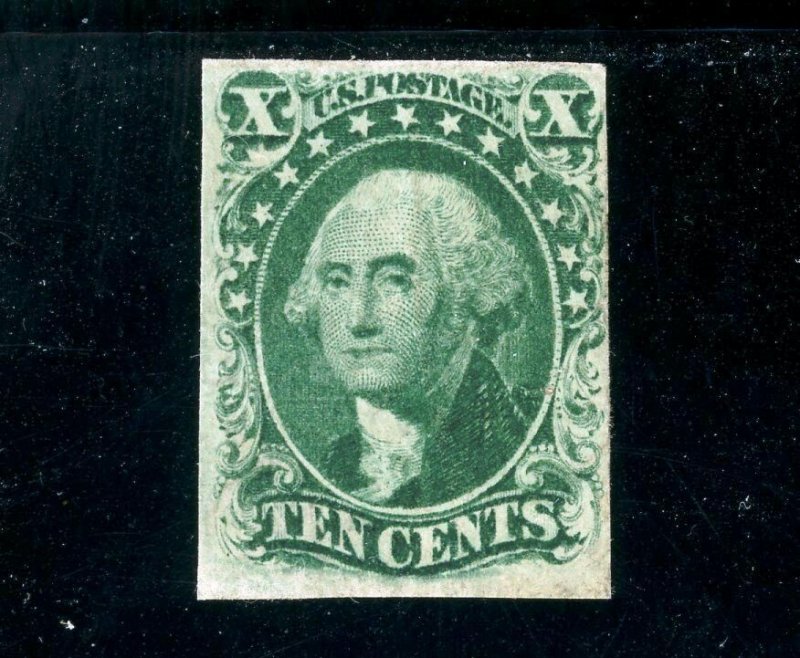 USAstamps Unused VF US 1851 Imperforate Washington Scott 15 OG MLH Beauty + Cert