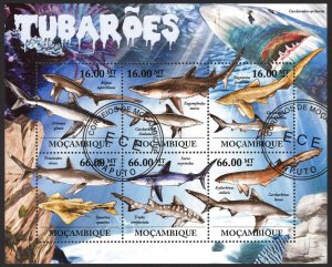 Mozambique 2011 Fishes Sharks Sheet Used / CTO