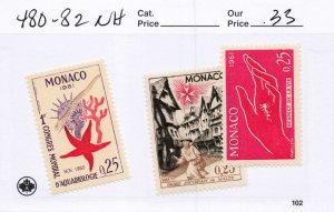 MONACO  480-82    MNH