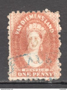 Tas061 1864 Australia Tasmania One Penny Gibbons Sg #92 950 £ 1St Used