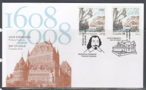 Canada Scott 2269ii Joint Issue FDC - Founding of Quebec City