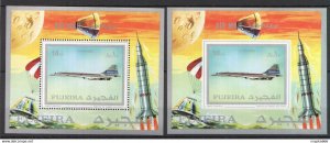 Imperf,Perf 1971 Fujeira Air Mail Space Concorde Michel 15 Euro 2Bl ** Ar132