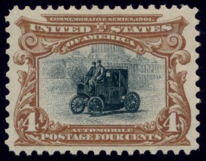 US 296 4c 1901 Pan American Expo Electric Automobile PSAG grade 95 unused OG PH