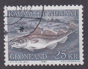 Greenland # 140, Marine Life - Codfish, Used, 1/3 Cat.