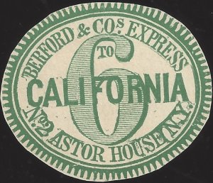 US Scott #11L2 Mint VF 6 Cent 1851 Local Stamp Bedford & Company Express