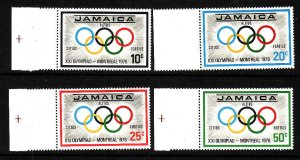 Jamaica-Sc#410-13-unused NH set-Sports-Olympics-Montreal-1976-