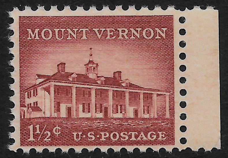 Scott 1032  1 1/2¢ Mount Vernon MNH Single