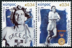 Cyprus Sports Stamps 2020 MNH Stelos Kyriakides Marathon Runner 2v Set 