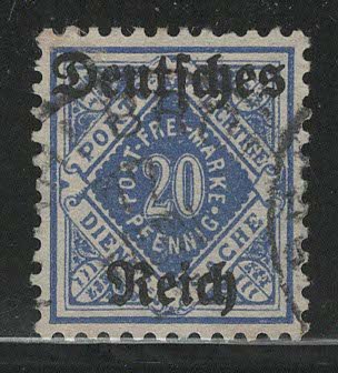 German States Wurttemberg Scott # O62a, used