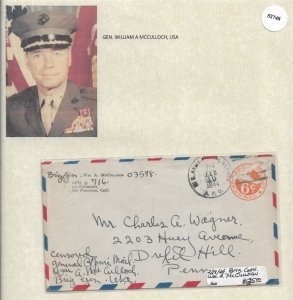 1944 Gen William McCulloch, USA APO 716 to Drexel Hill, Pa (52748)