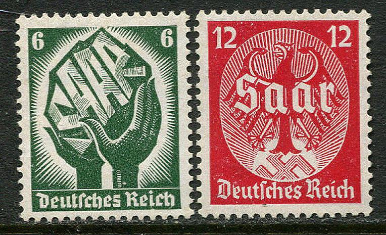 GR Lot 10348 German Postage 1934 Michel 544-545 OGHM Saarabstimmung 