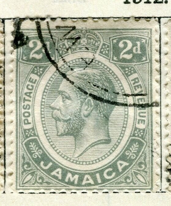 JAMAICA; 1912 early GV issue fine used 2d. value