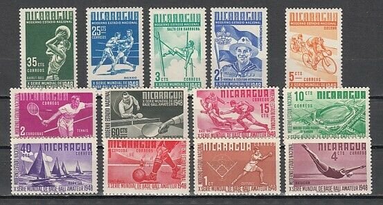 Nicaragua, Scott cat. 717-729. Sports and Scout issue LH. ^