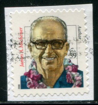 3427A US 59c James Michener SA, used on paper