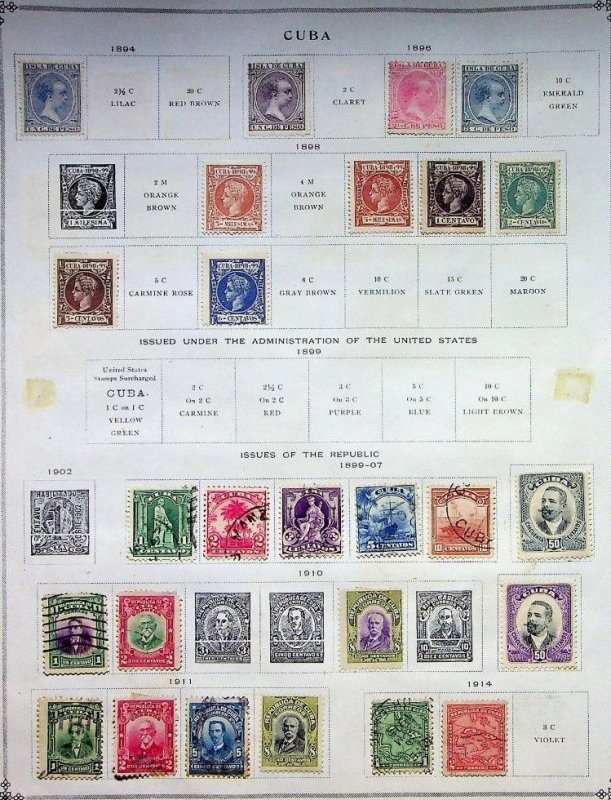 CUBA: 1878-1940 Used & Unused - Ex-Old Time Collection - 7 Sides Page (66587)