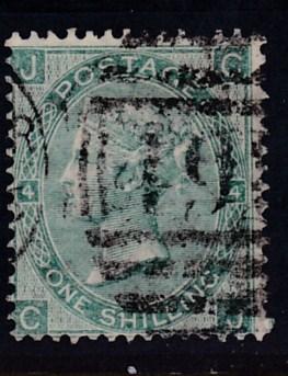 Great Britain 1865 QV Nr.48 1sh green Plate-4  F/VF/Used