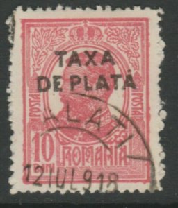 1918 Romania Postage Due Overprinted 10b Used Signed A18P26F630-