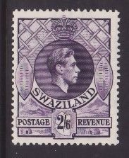 Swaziland-Sc#35- id9-unused og NH 2sh6p KGVI-1938- rainbow effect caused by