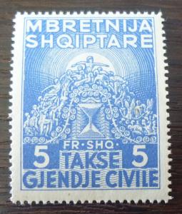 ALBANIA-REVENUE STAMP (MNH) R! albanien stempelmarke fiscal tax usa kosovo M26