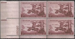 # 1077 MINT NEVER HINGED ( MNH ) Plate Block WILD TURKEY