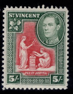 ST. VINCENT GVI SG158, 5s scarlet & deep-green, M MINT. Cat £21.